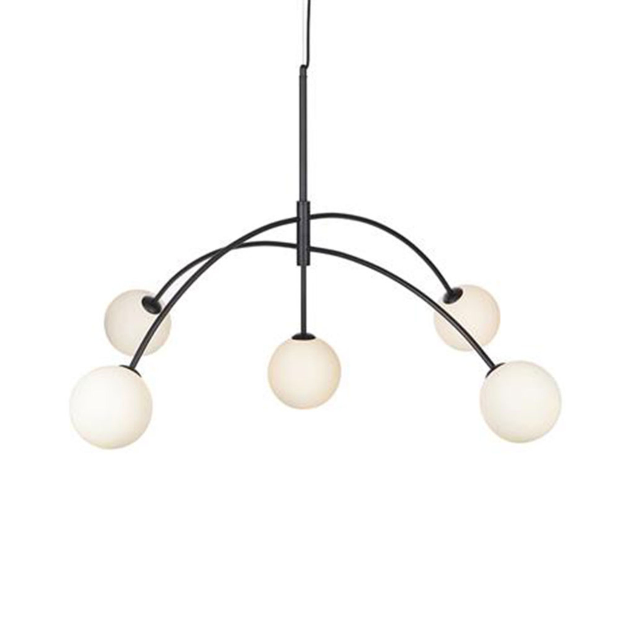 Taklampa Heaven, svart/opal