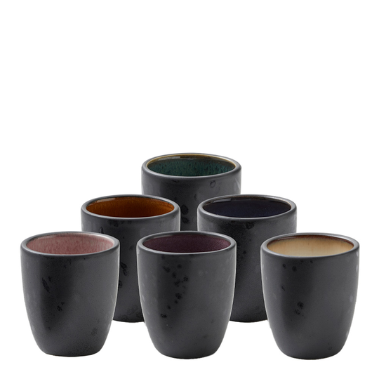 Bitz - Espressokopp 9 cl 6-pack Svart/Flerfärgad