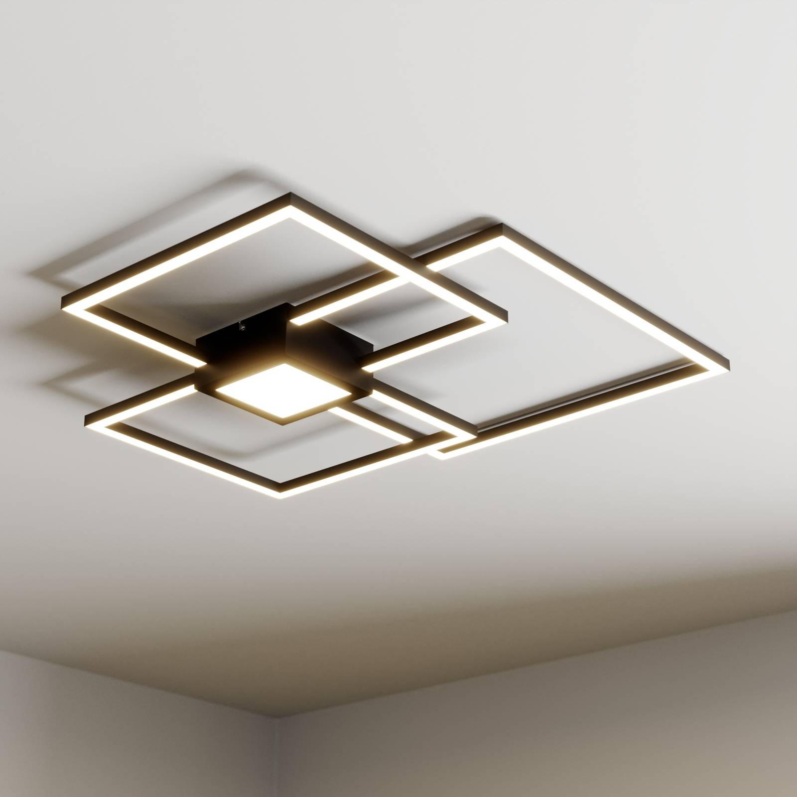Lindby Duetto LED-taklampa antracit 38 W