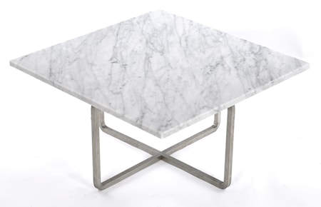 Ninety 60x60 soffbord - Carrara/stomme rostfritt stål