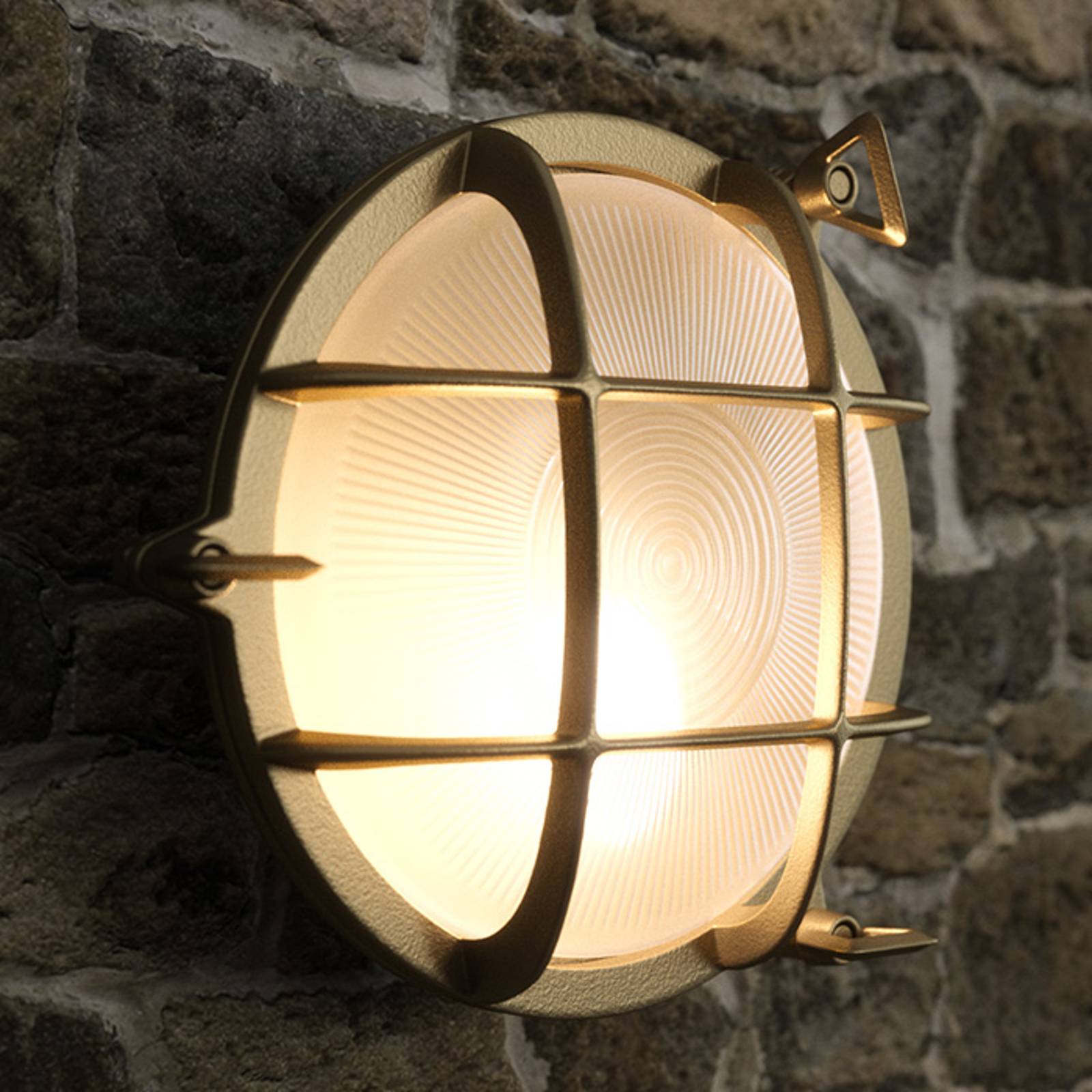 Utomhusvägglampa Polperro, mässing