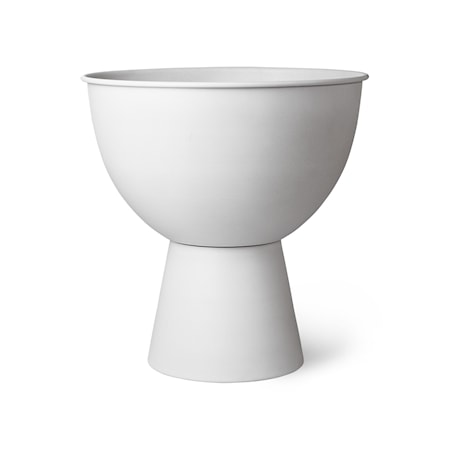 Metall Blomkruka på bas Rustic White L