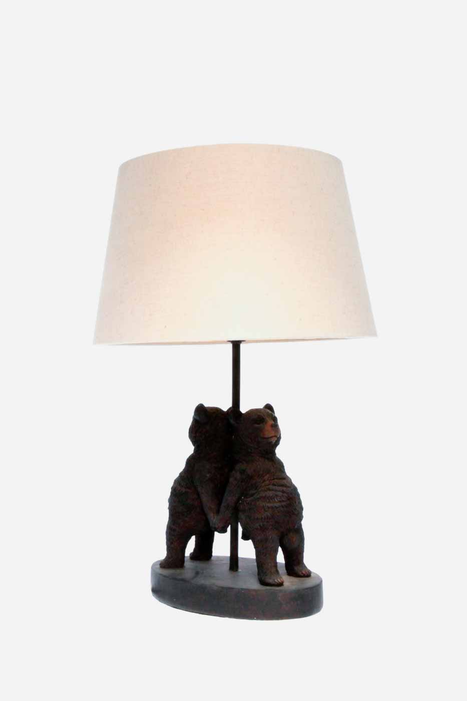 Bordslampa 2 Björnar med skärm