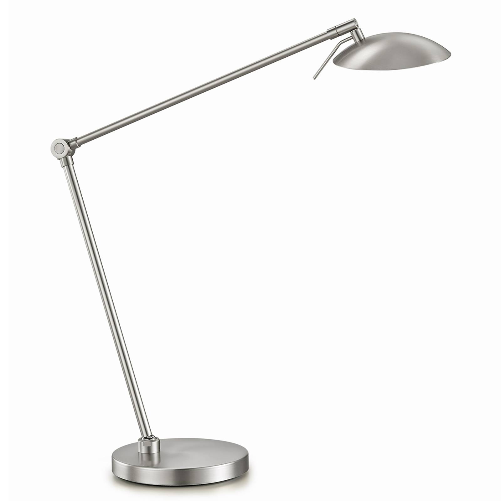 Dimbar LED-bordslampa Beatrice, matt nickel
