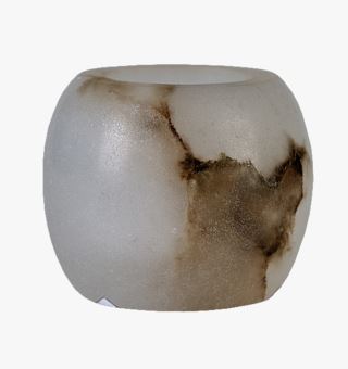 Alabaster circle värmeljushållare offwhite