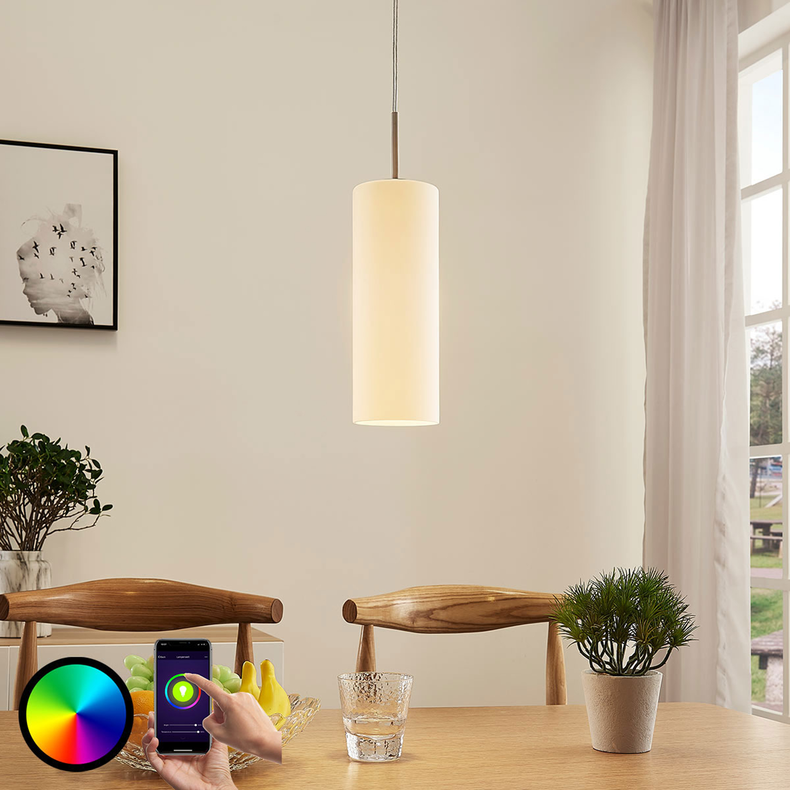 Lindby Smart LED-pendellampa Felice, RGB