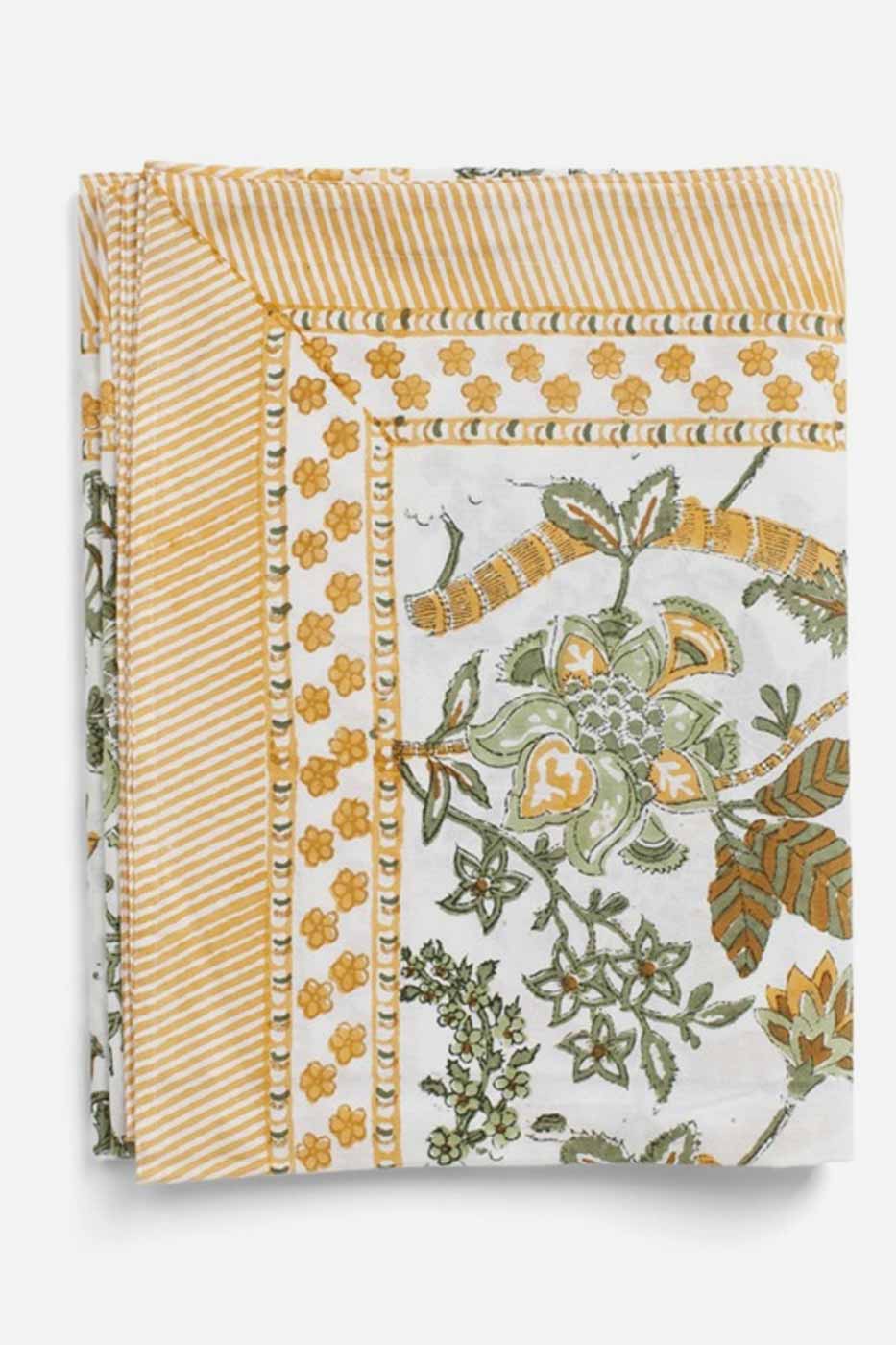 Duk Floral bomull ochre 150x230