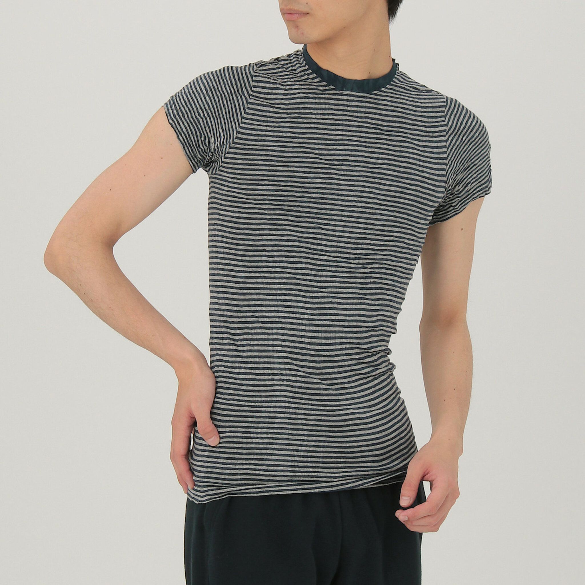 Shrinkwrap T-shirt I Indiskt Bomull - Randig