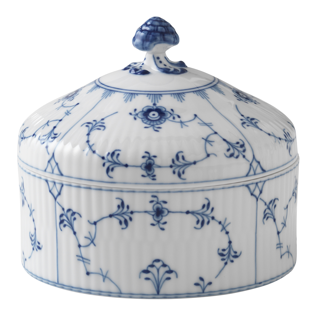 Royal Copenhagen - Blue Fluted Plain Skål med lock 54 cl