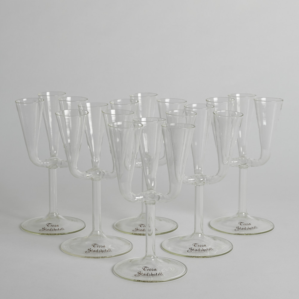 Vintage - SÅLD Snapsglas Handblåsta från Trosa Stadshotell 6 st