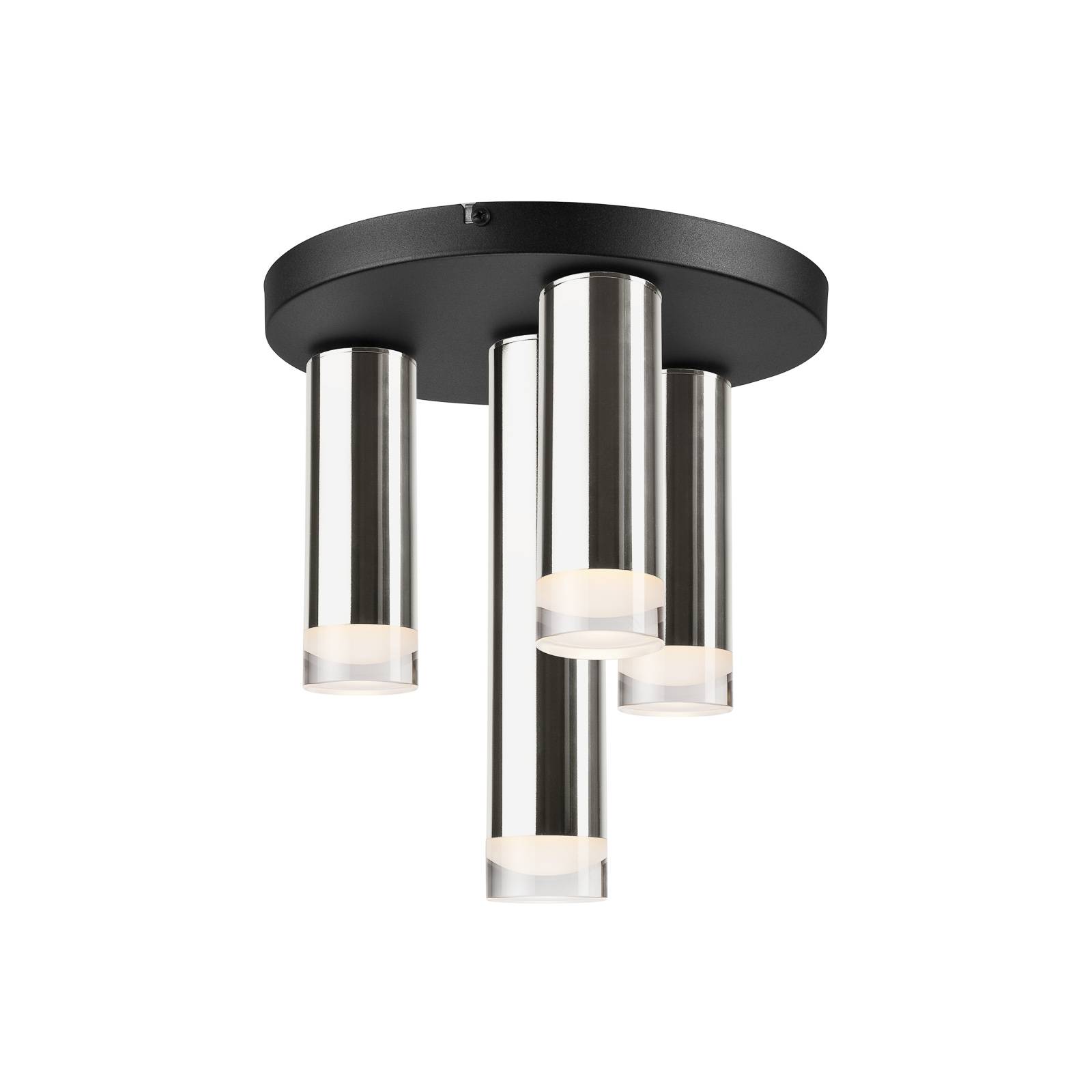 Taklampa Shine, 4 lampor, rund, krom