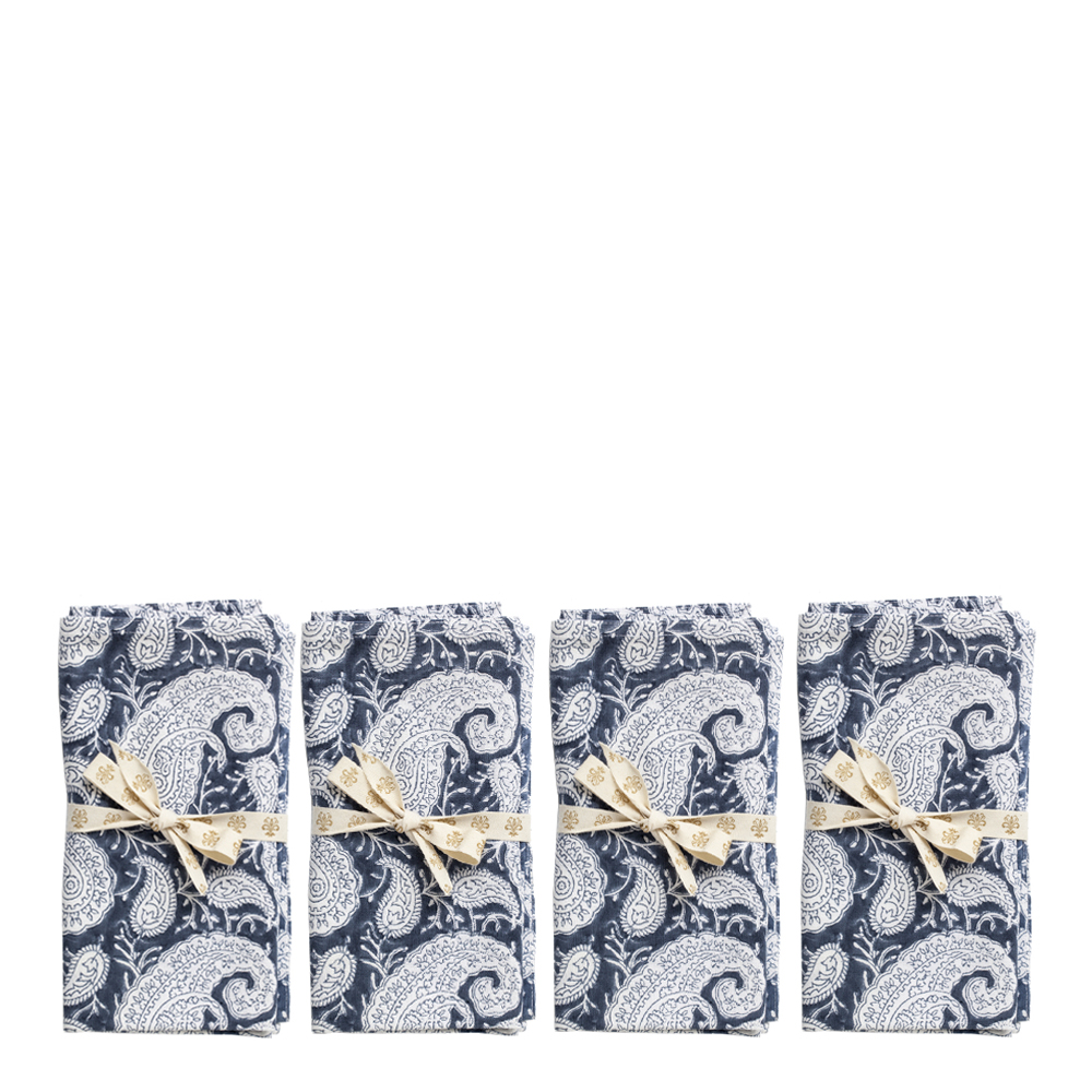 Chamois - Big Paisley Servett 4-pack 50x50 cm Marin