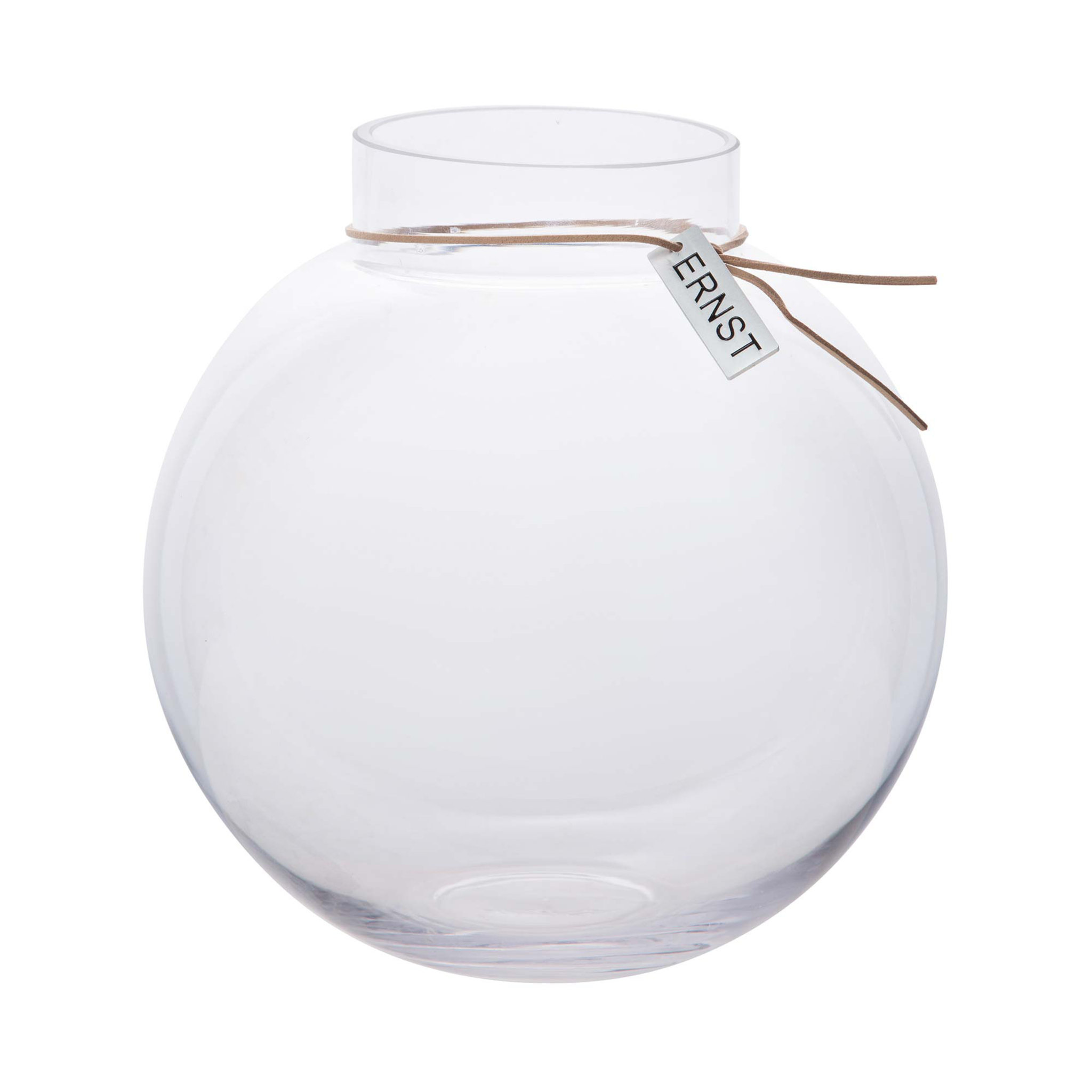 Glasvas m. läderband, Stor