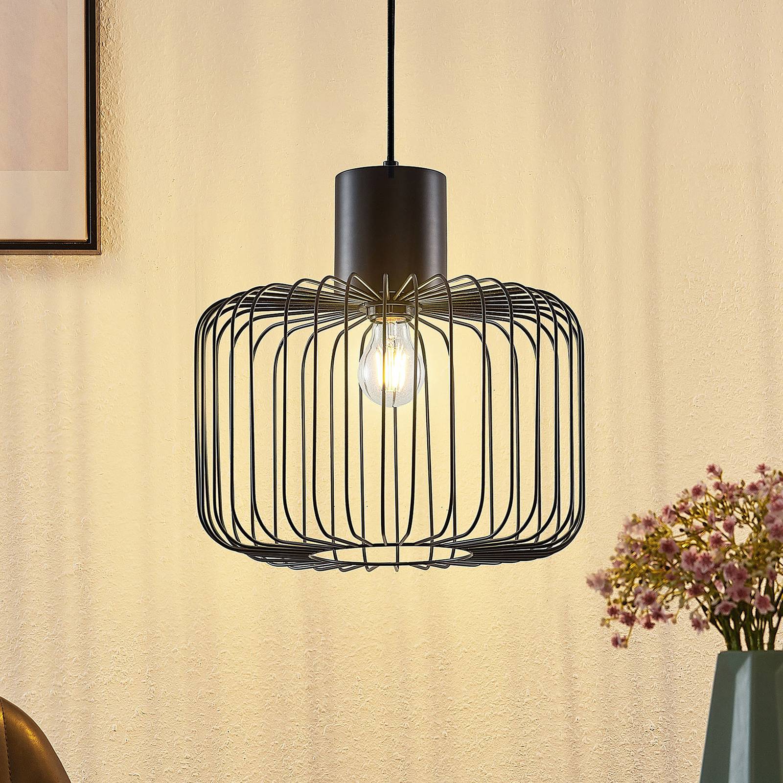 Lindby Vatiki pendellampa med burskärm, 1 lampa