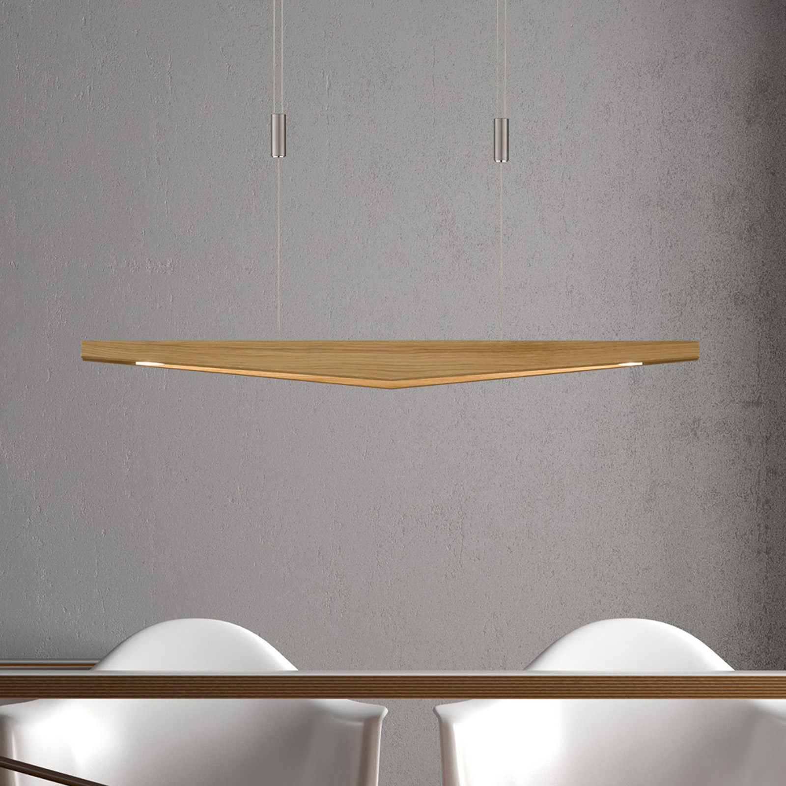 Lucande Dila LED-pendellampa ek natur 88 cm