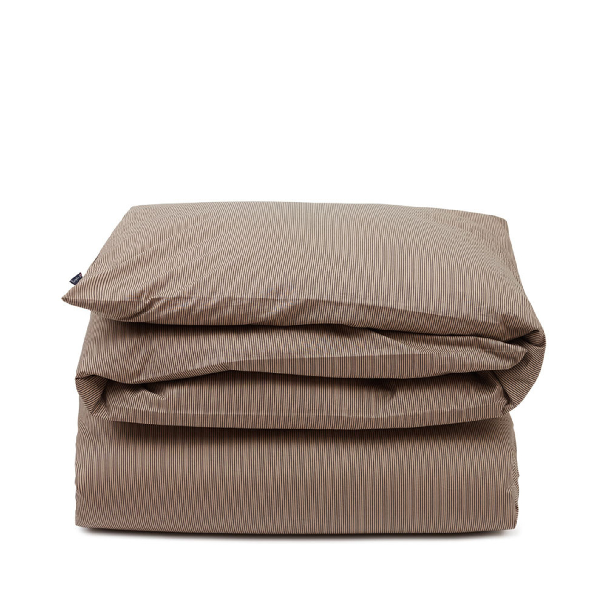 Duvet Beige/Dk Gray Striped Cotton Poplin
