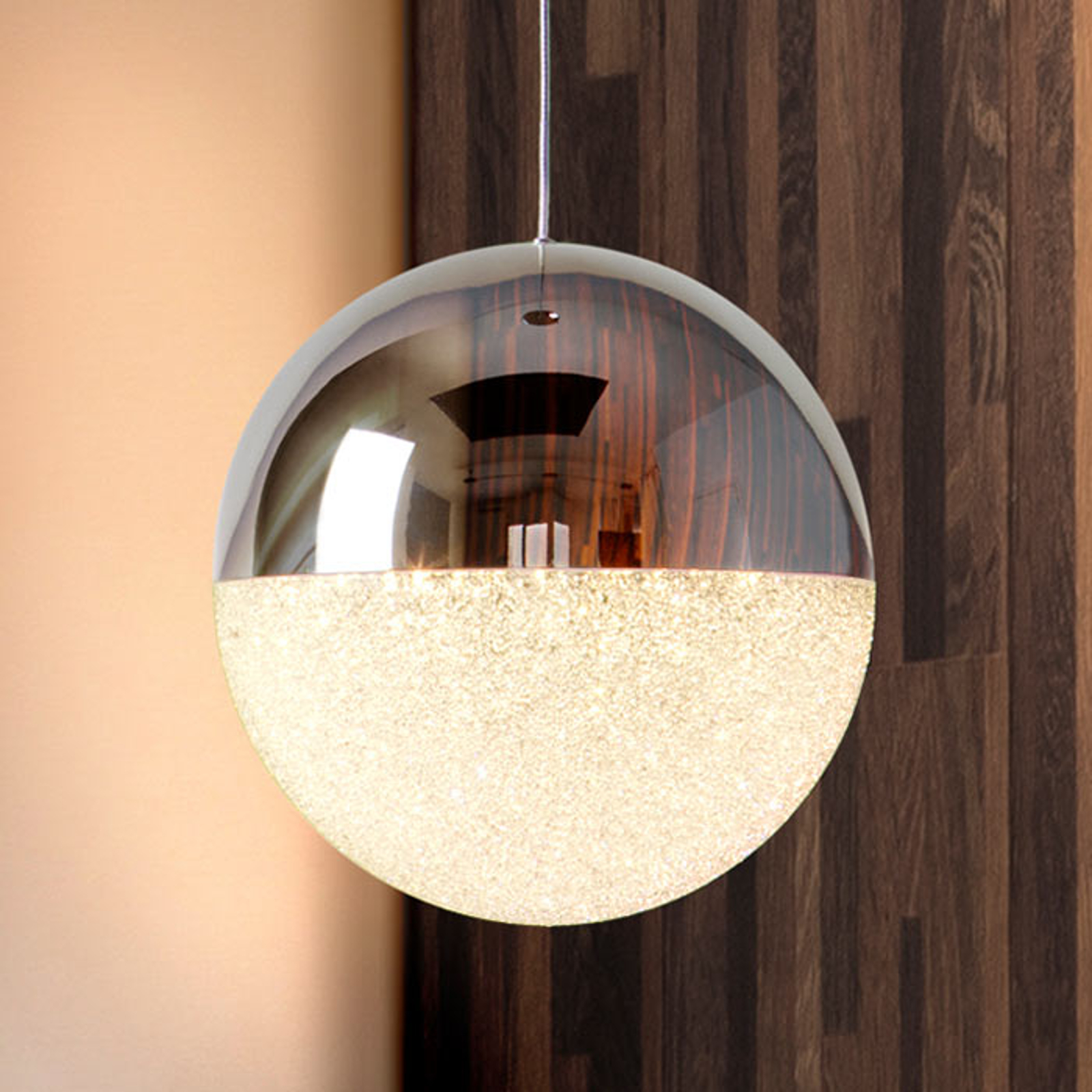 Kulformad LED-hänglampa Sphere, Ø 20 cm