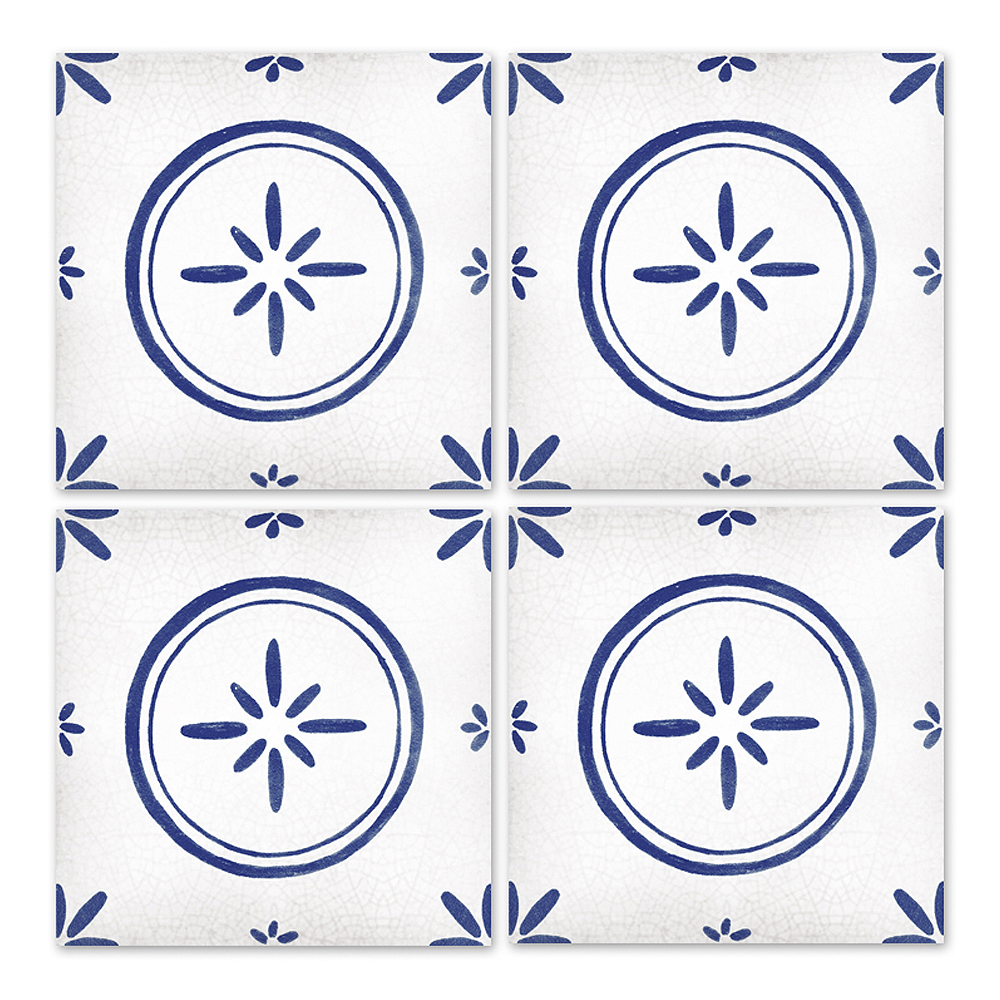 Boubouki - Klisterdekal Delft 15x15 cm 4-pack Transparent