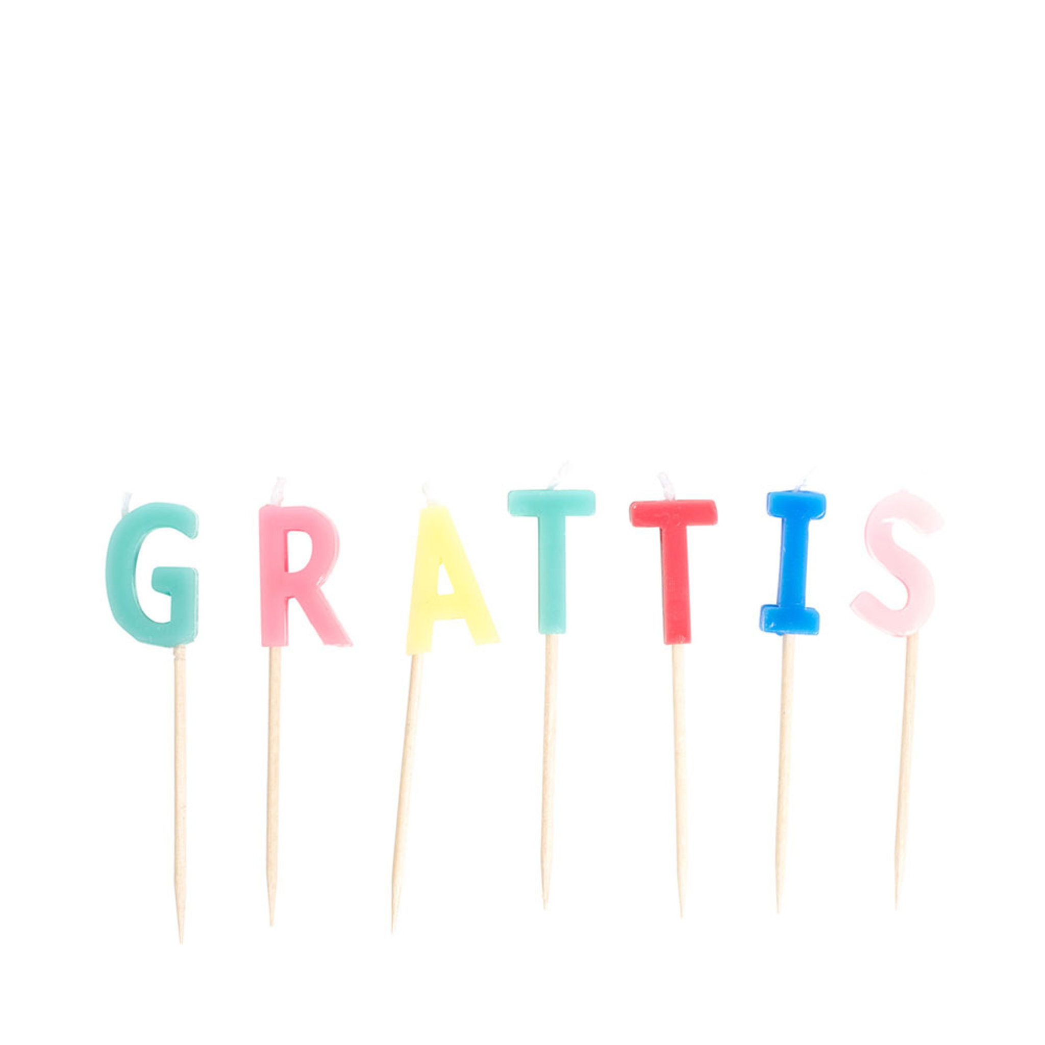 Tårtljus Grattis, 7 st
