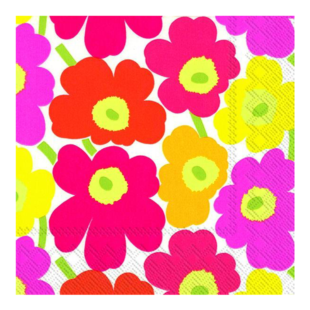Marimekko - Servett Unikko 33x33 cm Rosa/Gul