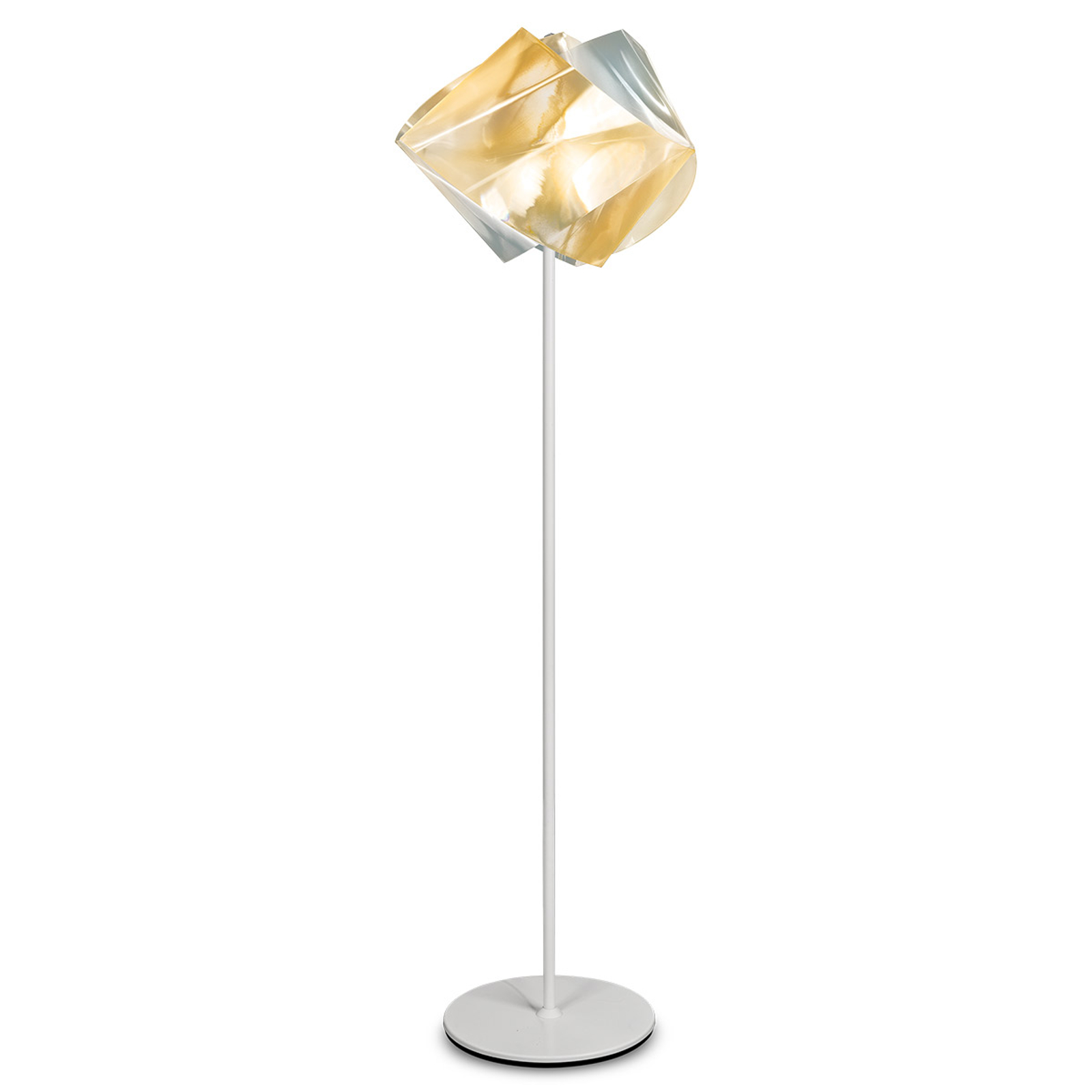 Guldfärgad golvlampa Gemmy Prisma