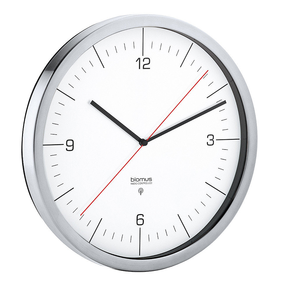Blomus - Crono Väggklocka radiokontrollerad 24 cm Vit/Rostfri