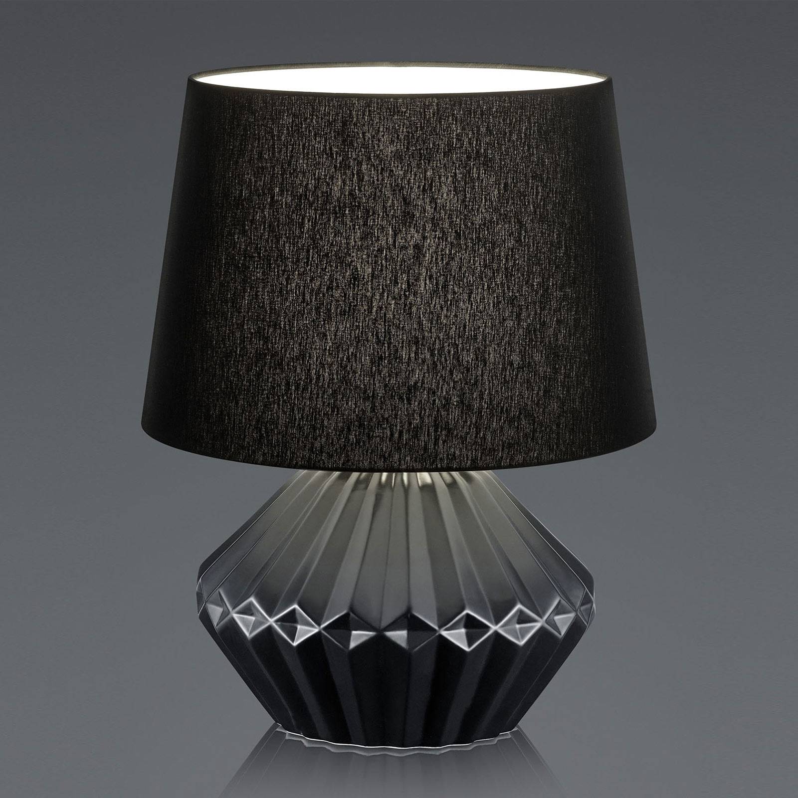 B-Leuchten Kara bordslampa, textilskärm 46 cm