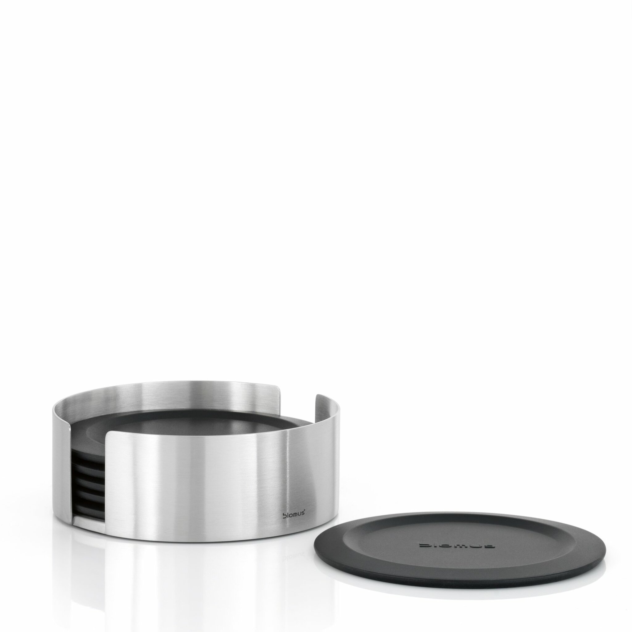 Lareto, Set/6 Glasunderlägg, Svart/rostfritt Stål