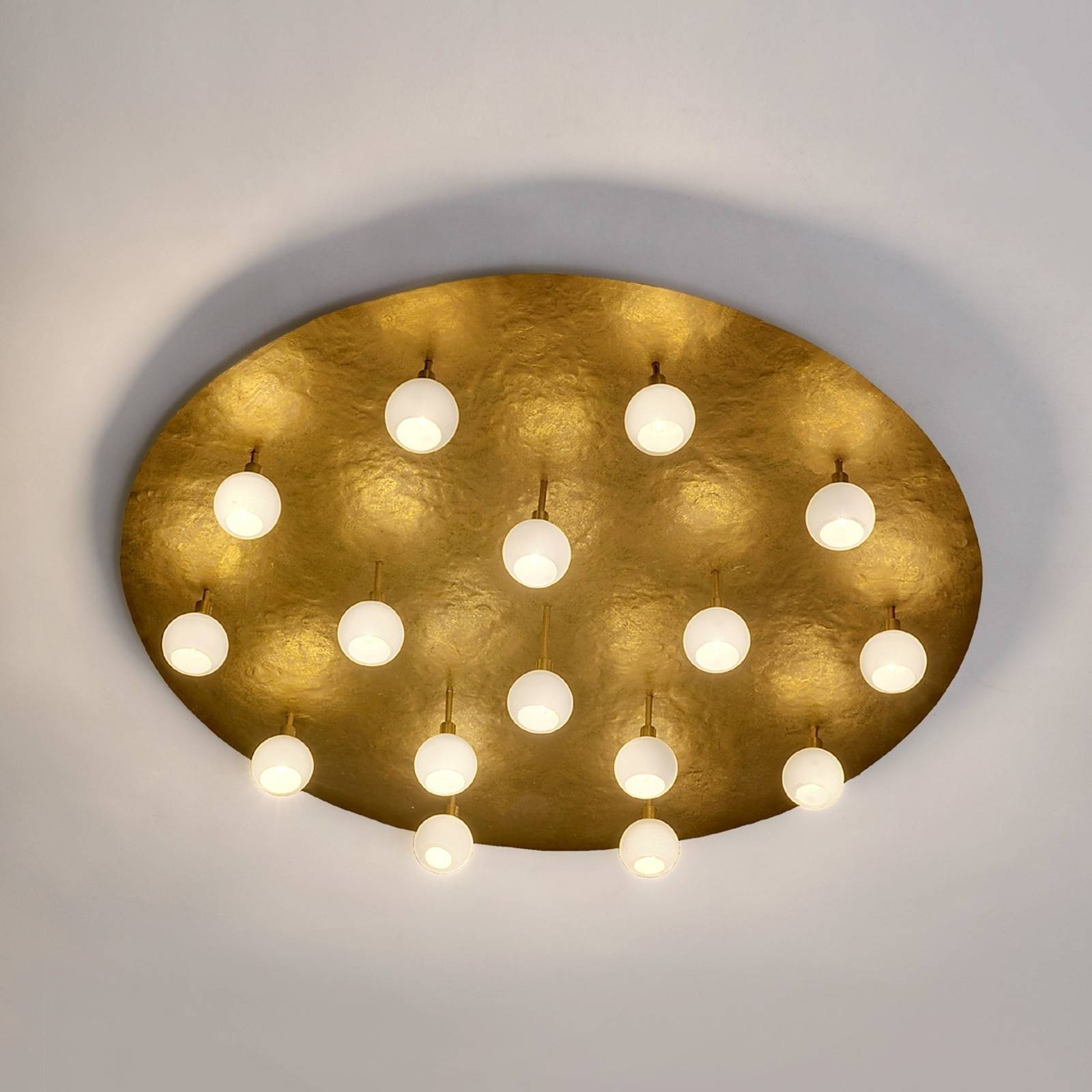 Rund LED-designtaklampa Lucente 16 lampor