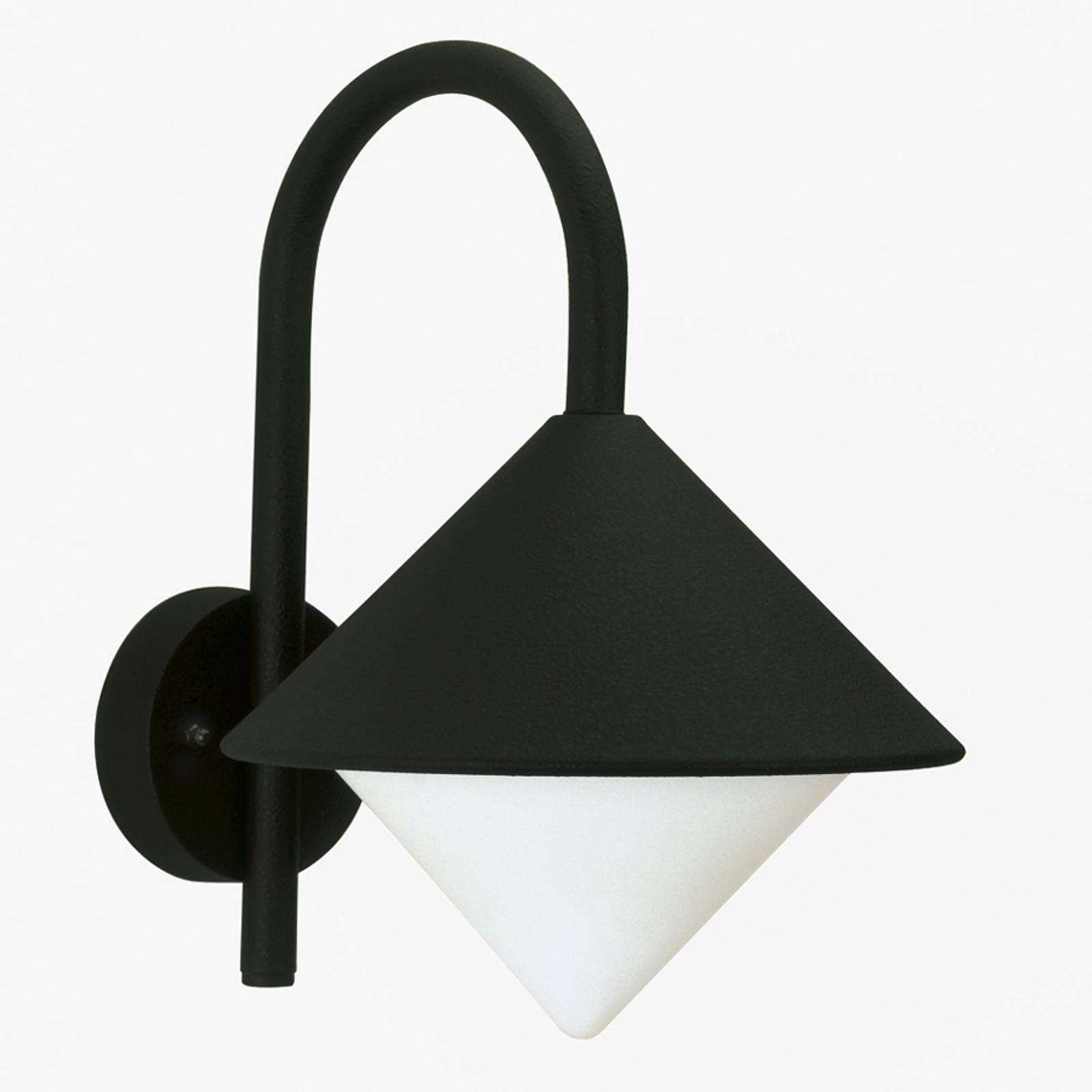 Utomhusvägglampa Julieta i spetsig form, svart