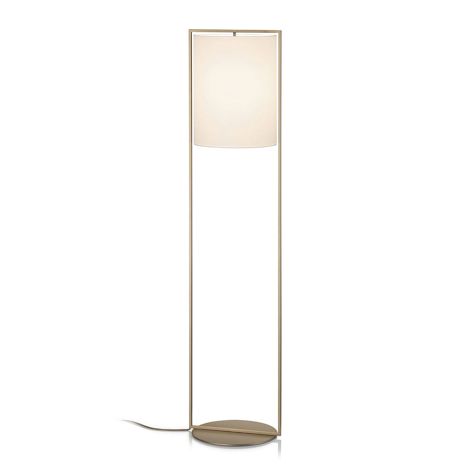 Golvlampa Alva Effekt Bronze vit, fotdimmer
