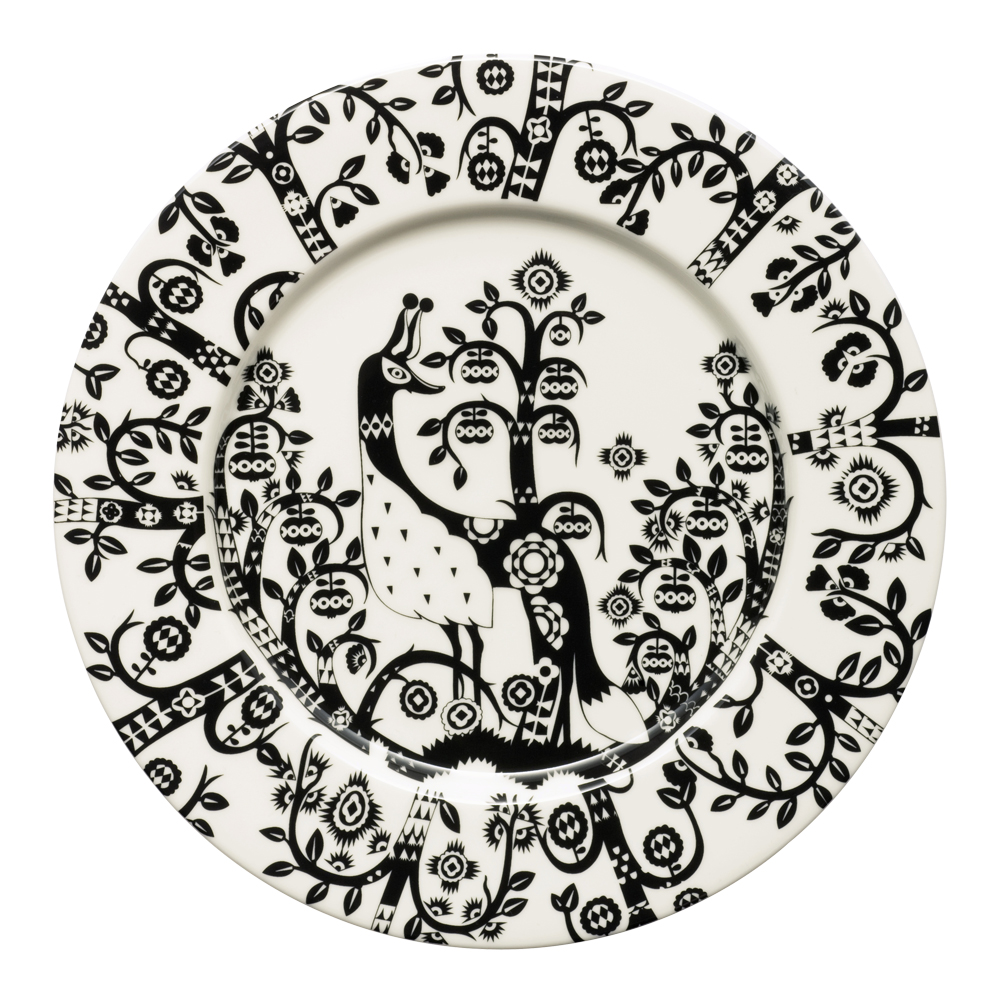 Iittala - Taika Tallrik flat 22 cm Svart/Vit