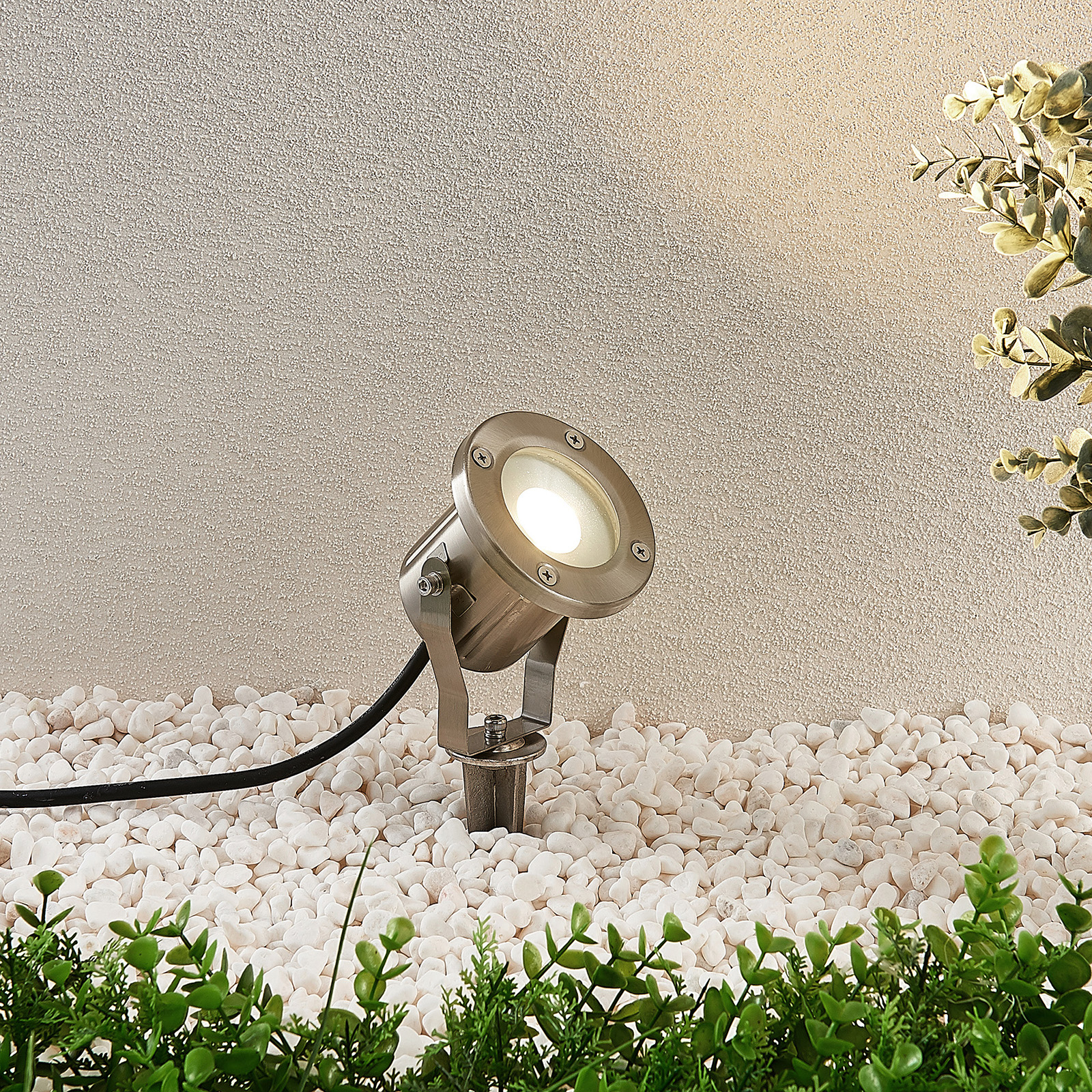 LED-markspettspotlight Mathis i rostfritt stål