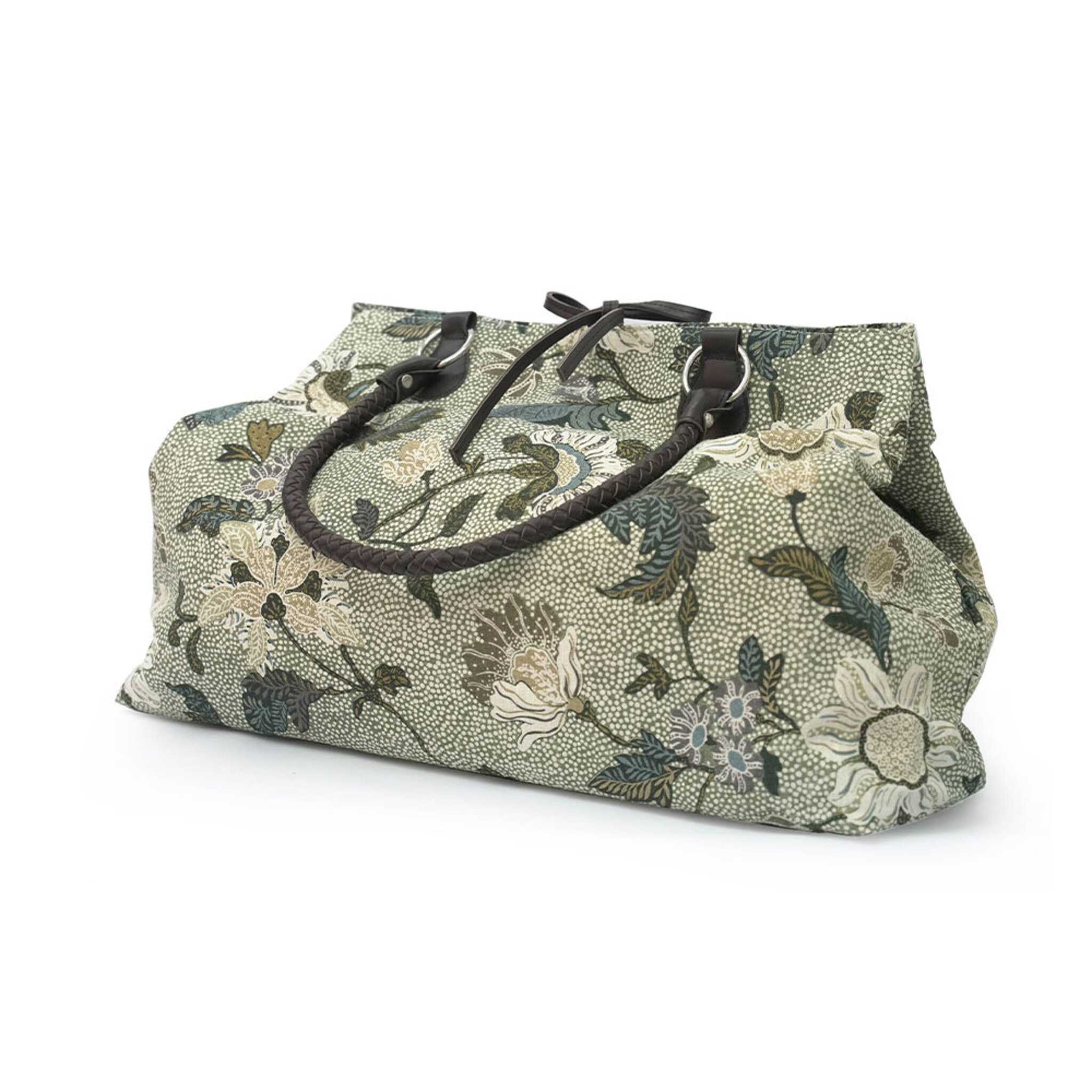 Weekend Bag Soft Green Flower Linen, ONE SIZE