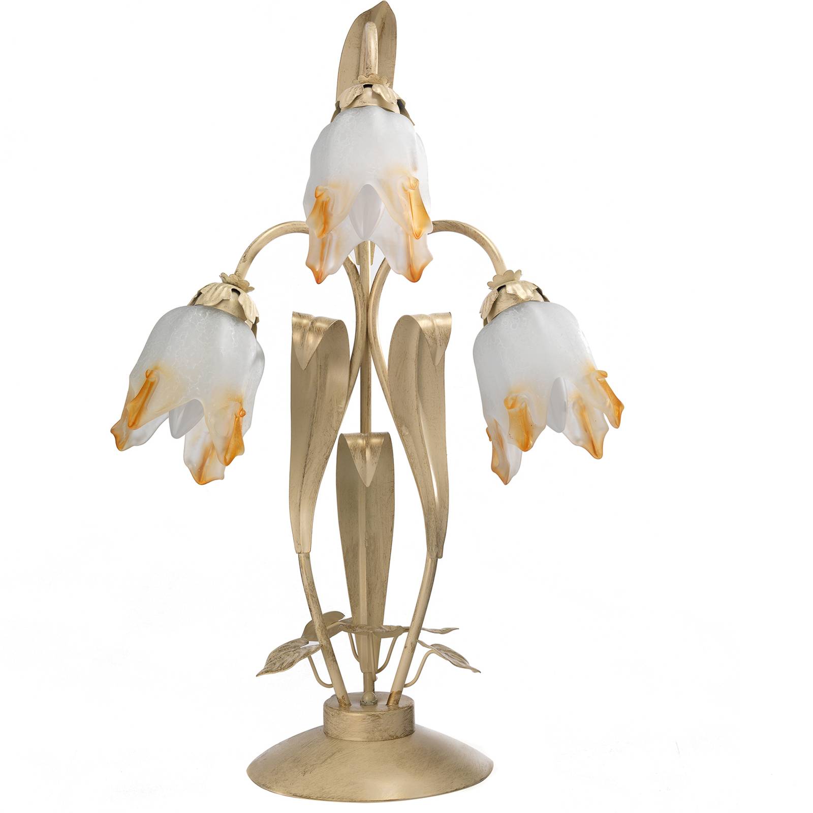 Bordslampa Elena i blomform, 3 lampor