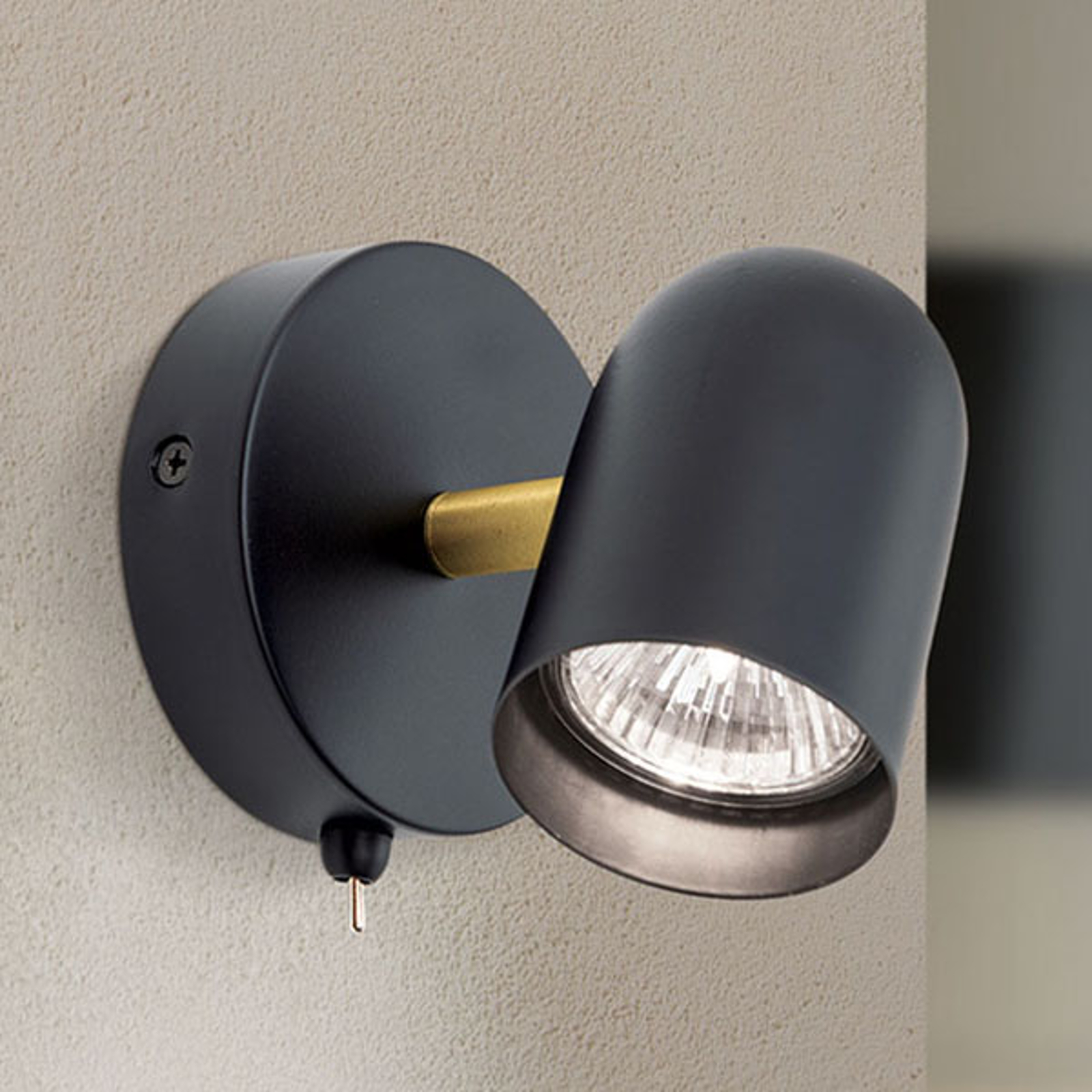 Väggspot Bradley, 1 lampa, med strömbrytare
