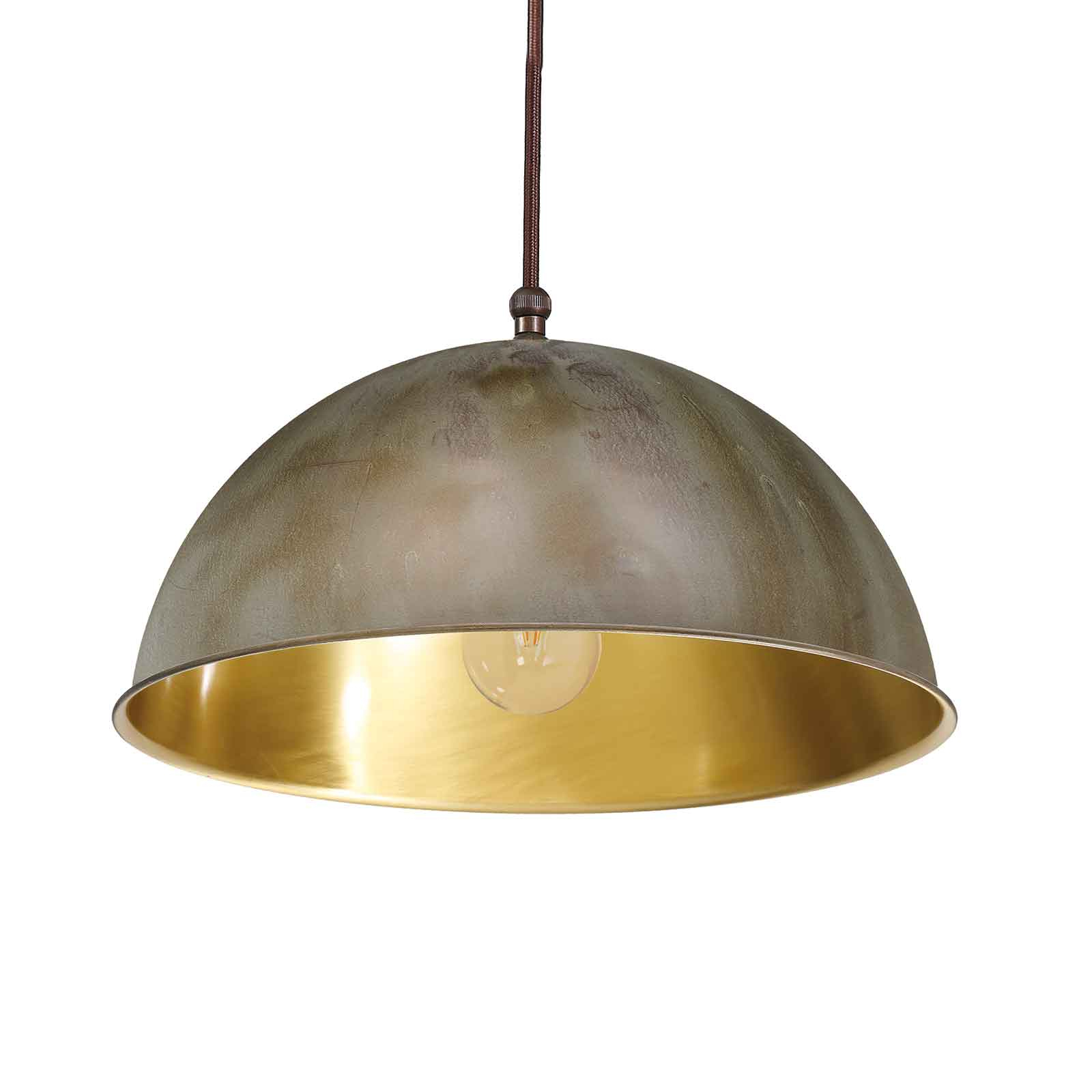 Hänglampa Circle guld/antikmässing, Ø 20 cm