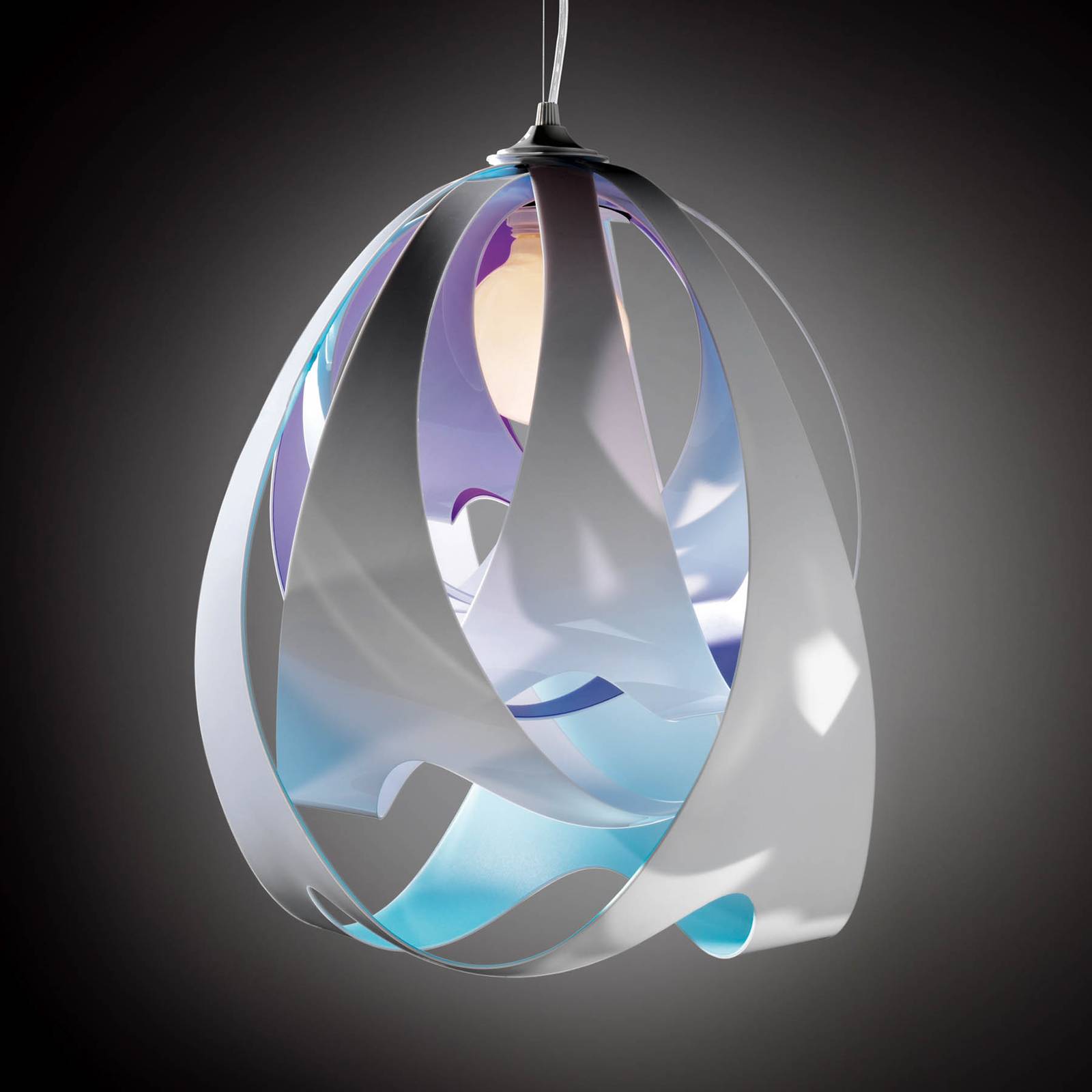 Modern taklampa GOCCIA DI LUCE, blå-lila