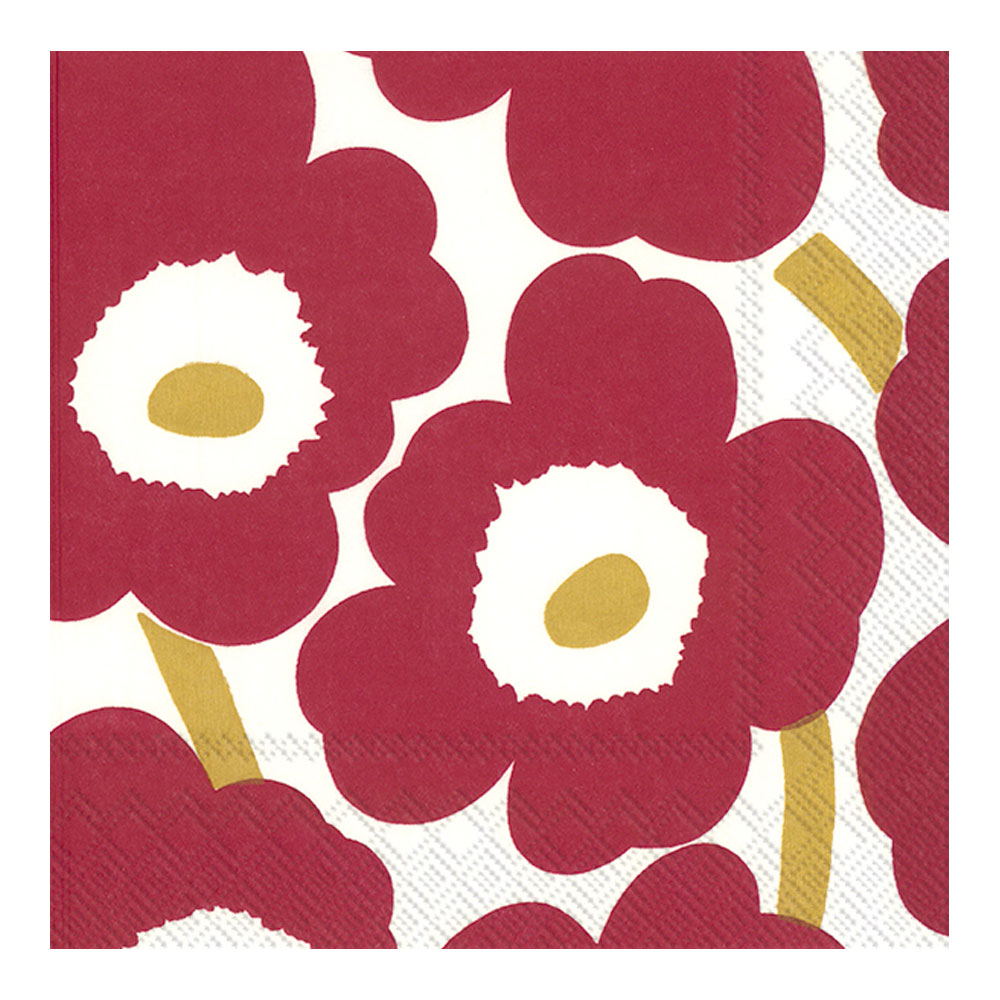 Marimekko - Marimekko Unikko Servett 33x33 cm Röd/Guld