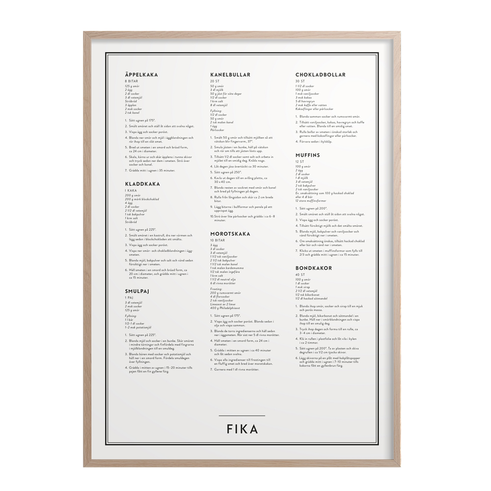 Kunskapstavlan - Poster 50x70 cm Fika