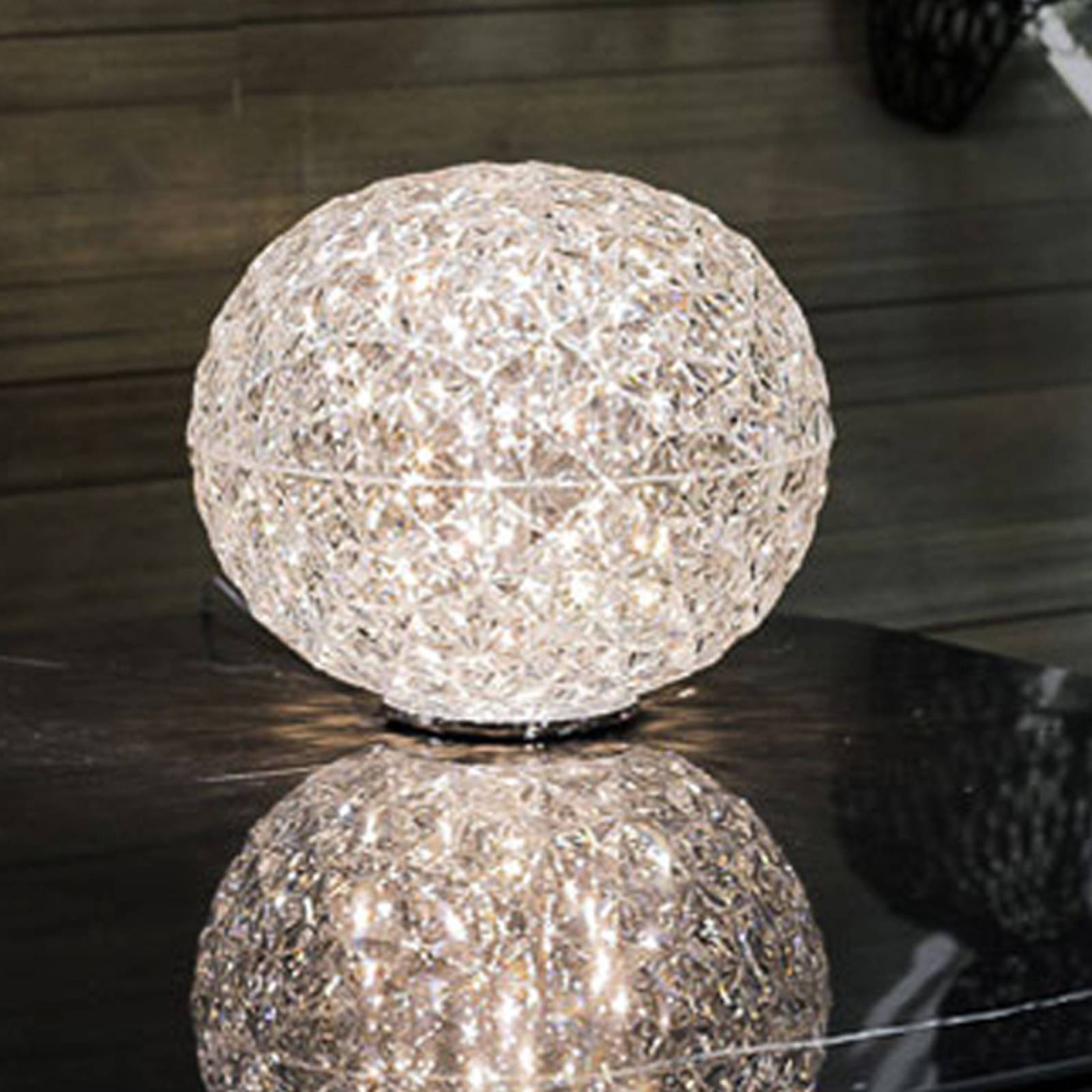 Kartell Planet LED-bordslampa kula genomskinlig