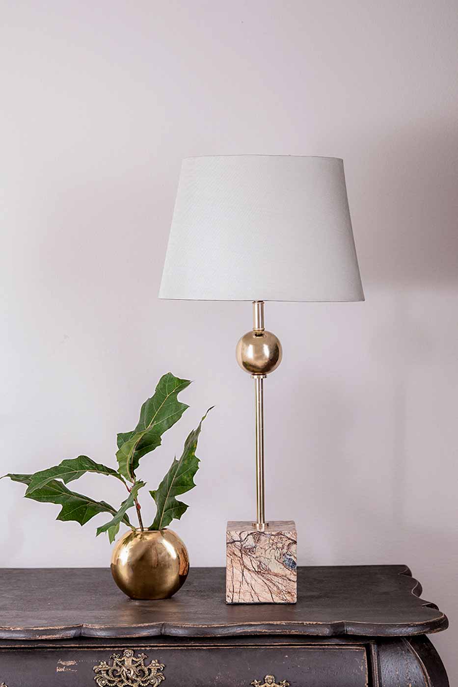 Lampfot Harlow 51 cm mässing marmor