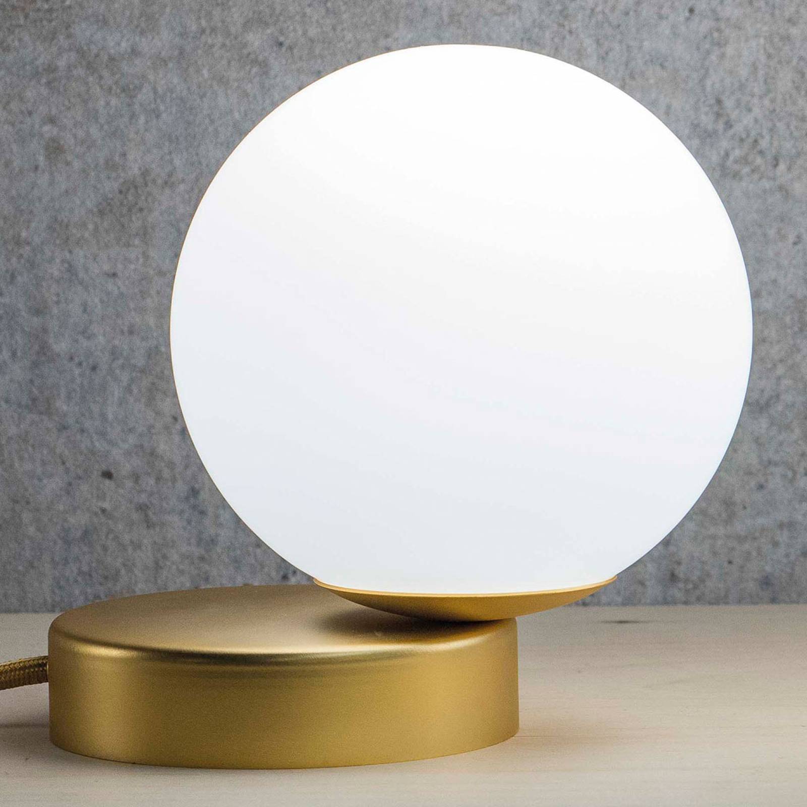Bordslampa Lumi rund guld satinerad