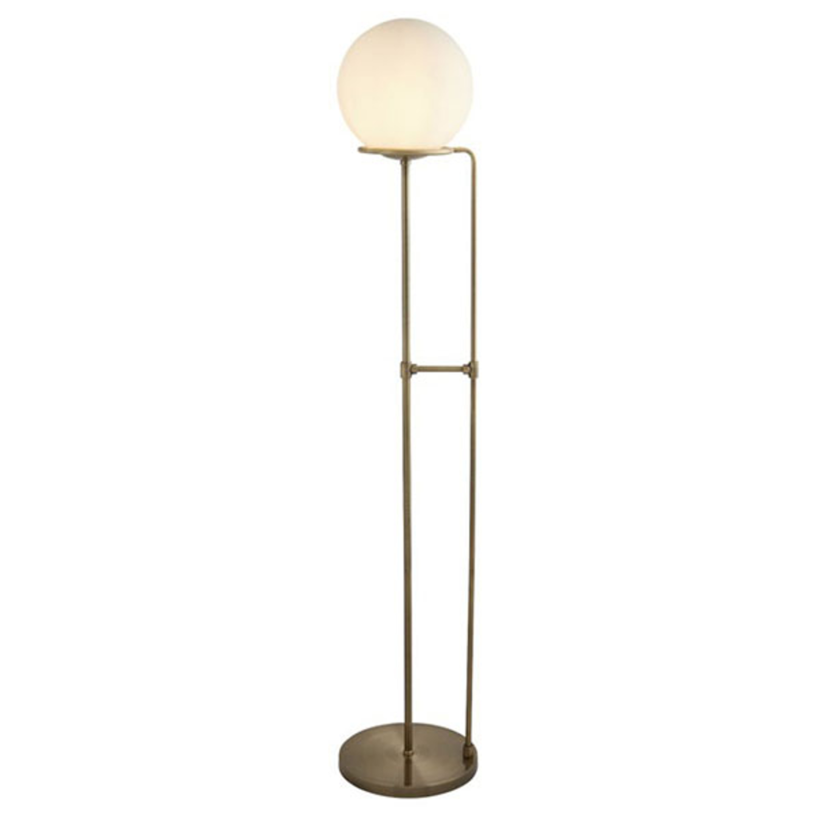 Golvlampa Sphere in mässing antik med glaskula