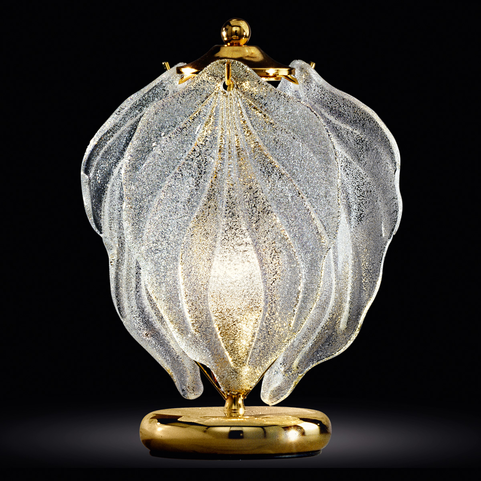 Glasbordslampa Foglie av Murano-glas
