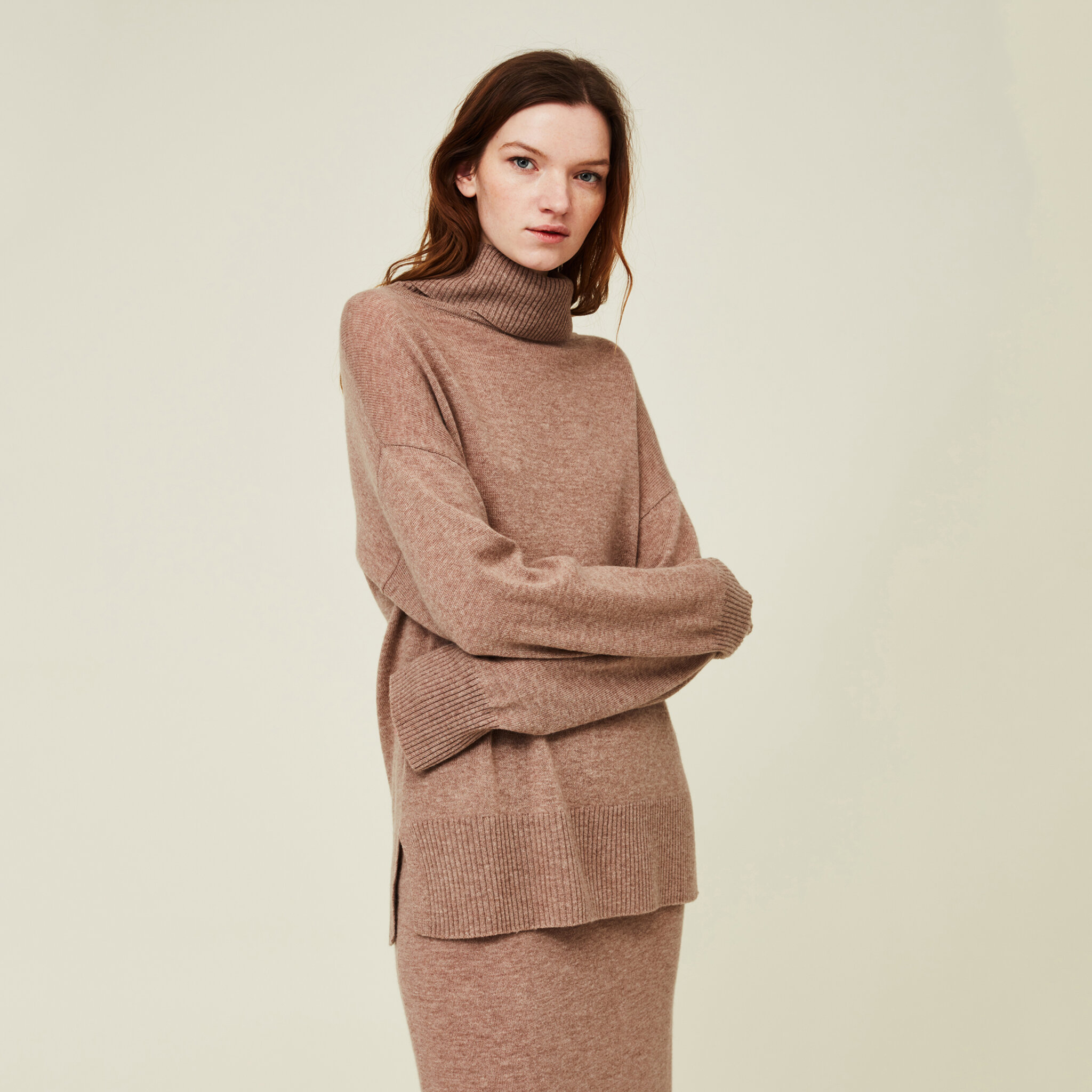 Mila Cashmere Blend Roll Neck Sweater