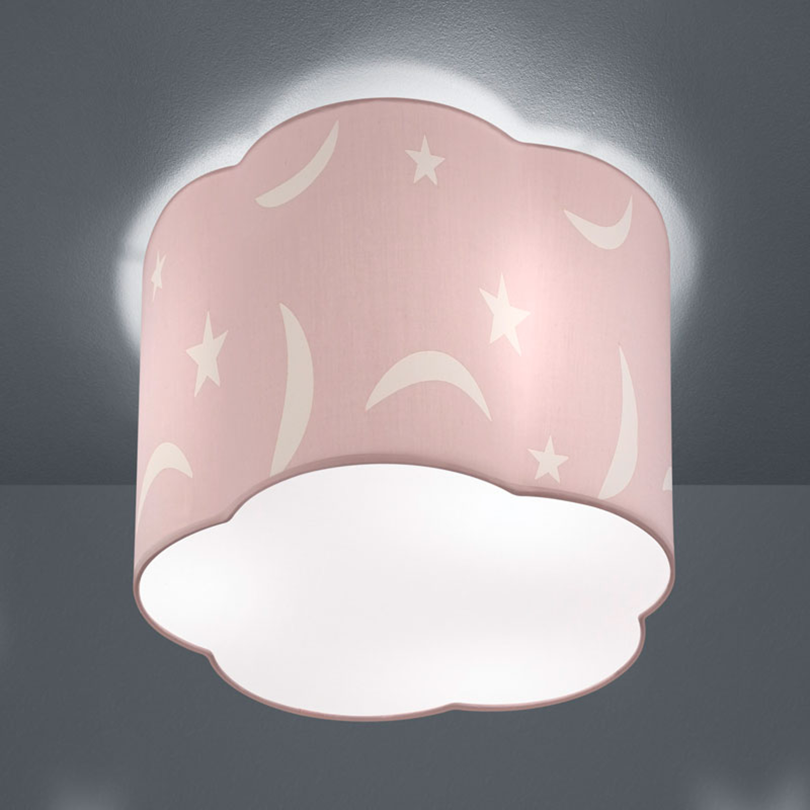 Taklampa Moony 25cm pastellrosa
