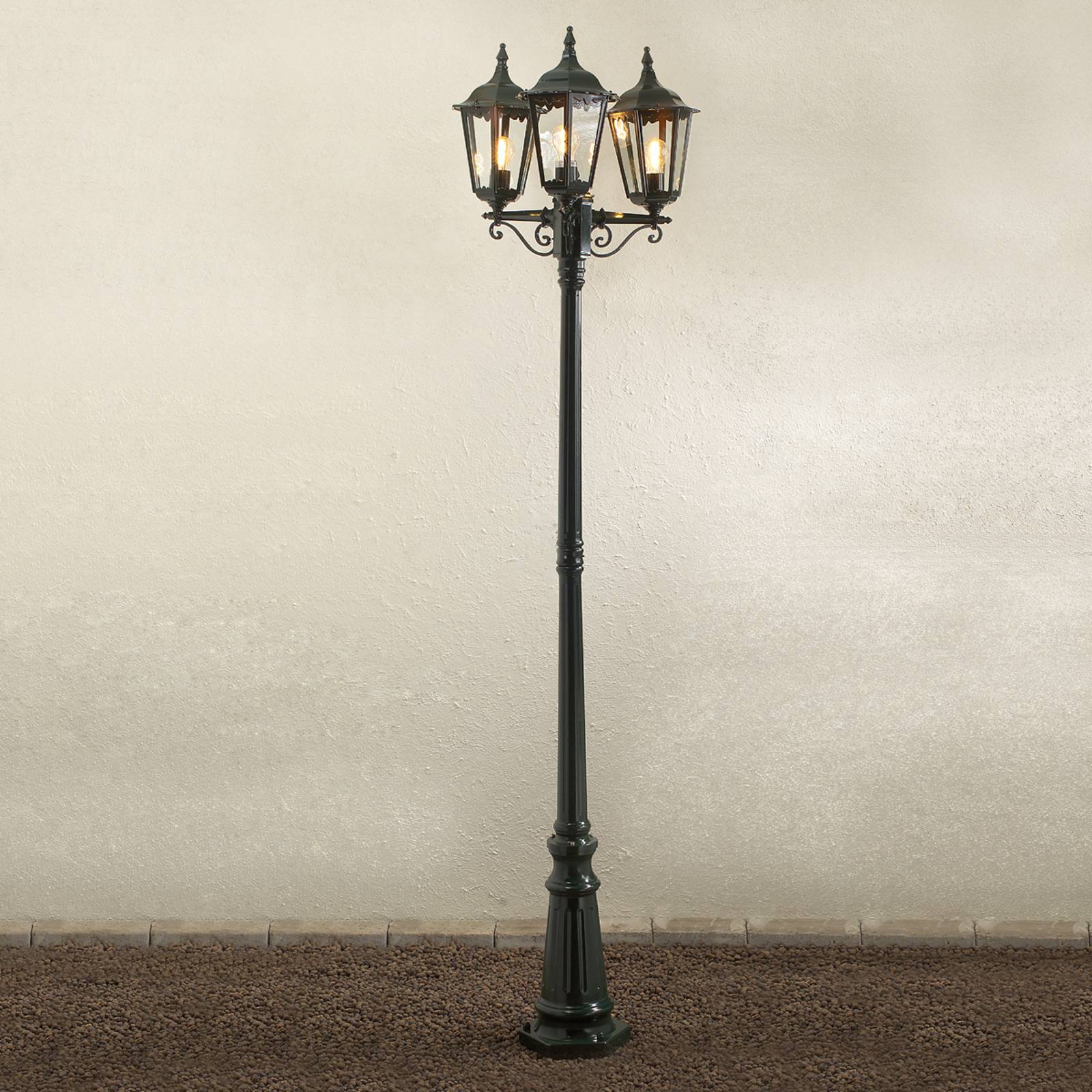 Lyktstolpe Firenze, 3 lampa, grön