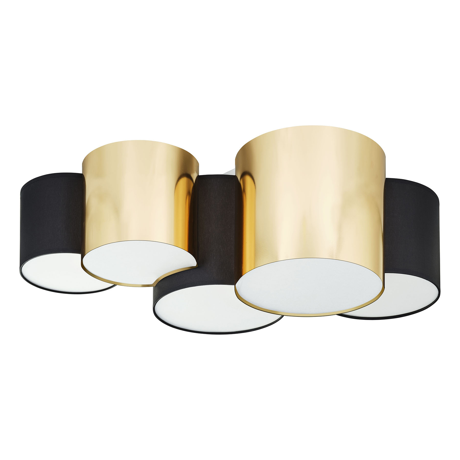 Taklampa Mona 5 lampor, svart/guld