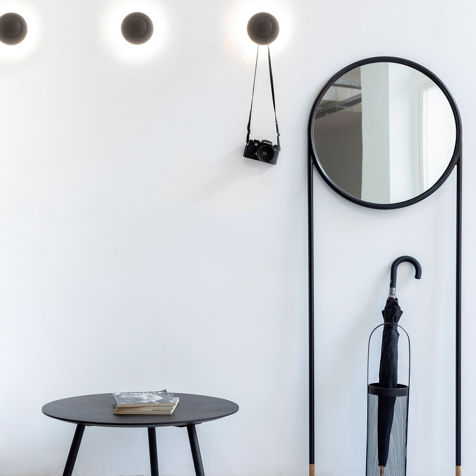 LED-vägglampa Polar svart